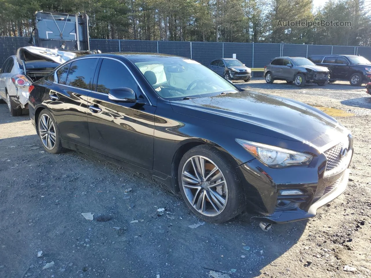 2014 Infiniti Q50 Hybrid Premium Черный vin: JN1AV7AR9EM703434