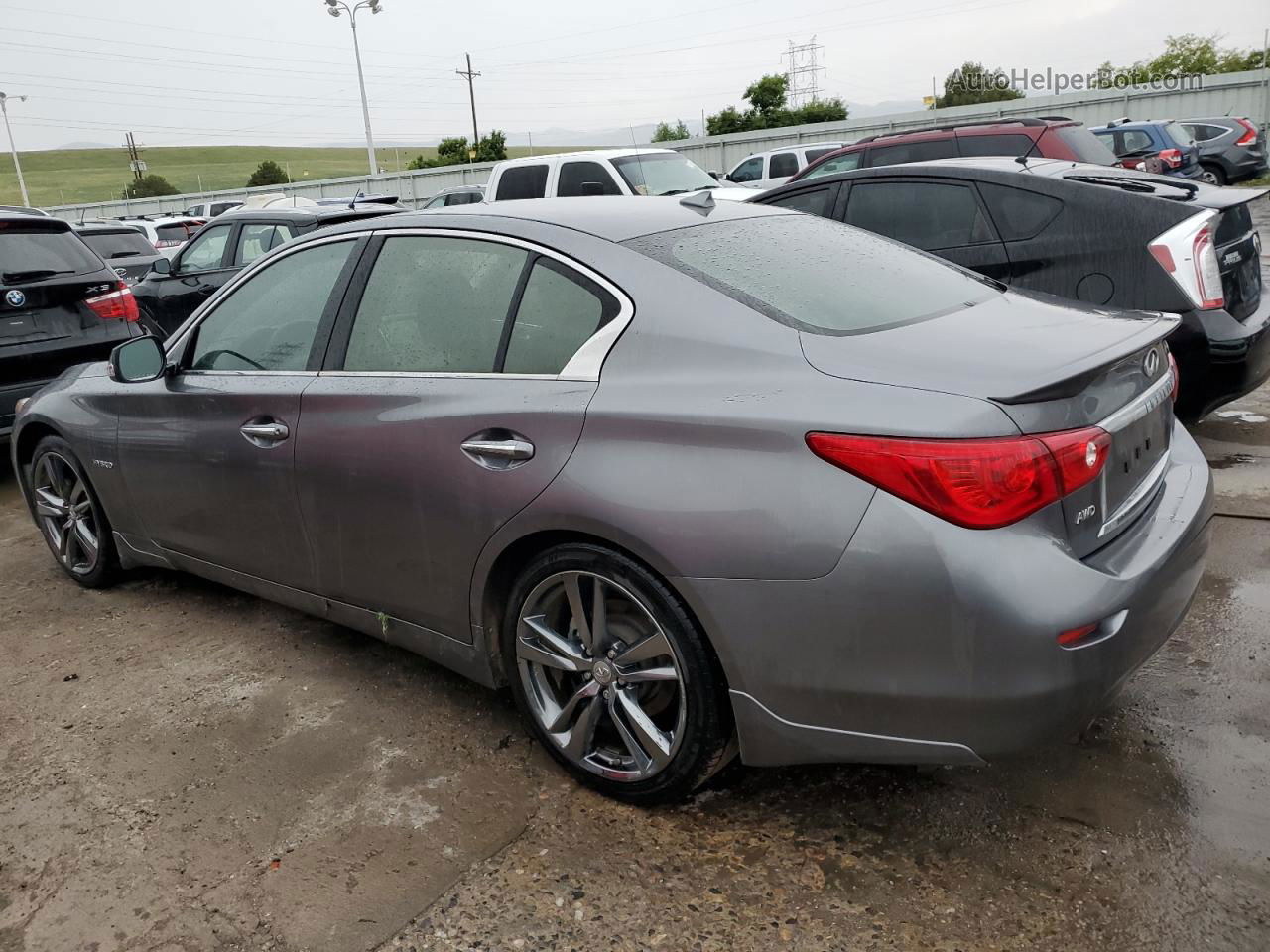 2015 Infiniti Q50 Hybrid Premium Gray vin: JN1AV7AR9FM850239