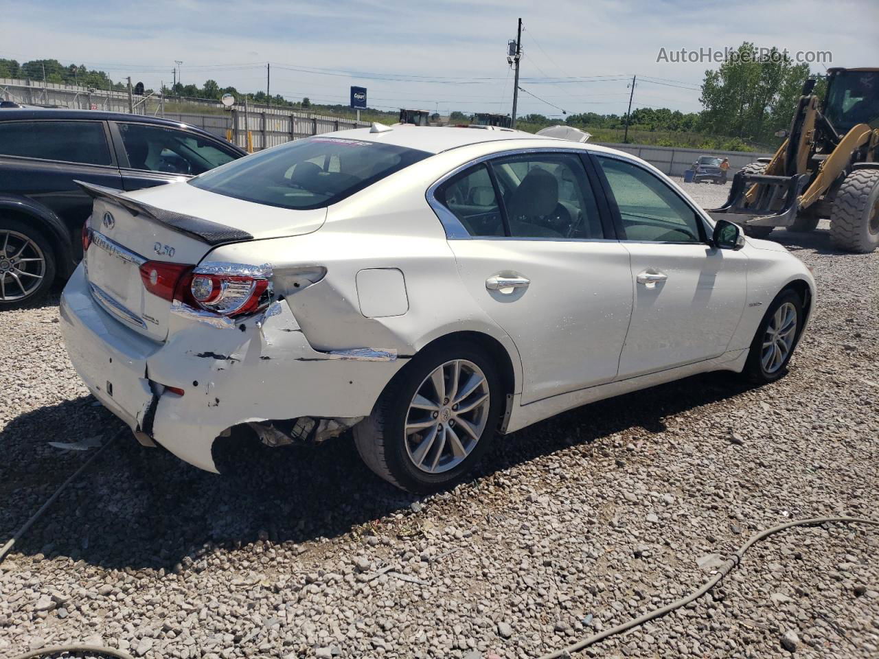 2014 Infiniti Q50 Hybrid Premium White vin: JN1AV7ARXEM701434