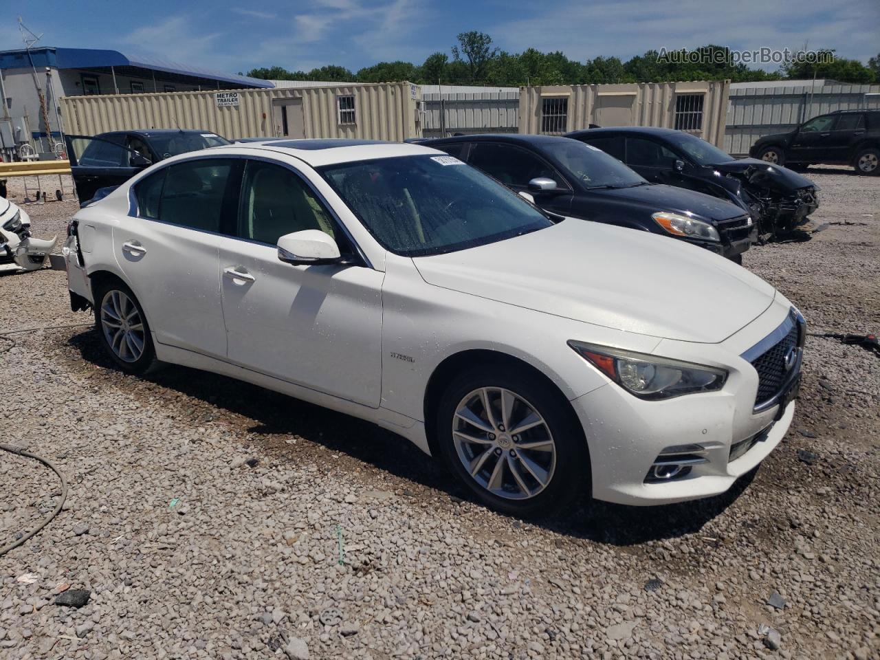 2014 Infiniti Q50 Hybrid Premium Белый vin: JN1AV7ARXEM701434