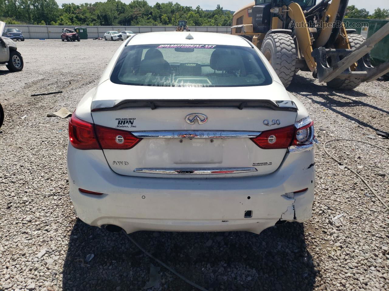 2014 Infiniti Q50 Hybrid Premium White vin: JN1AV7ARXEM701434