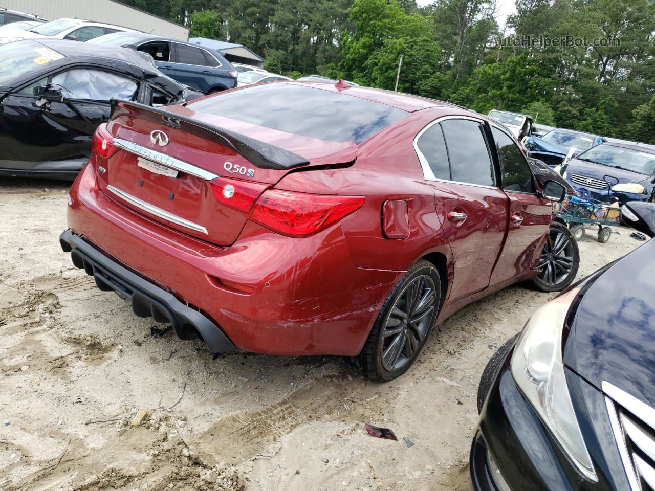 2014 Infiniti Q50 Hybrid Premium Red vin: JN1AV7ARXEM702714