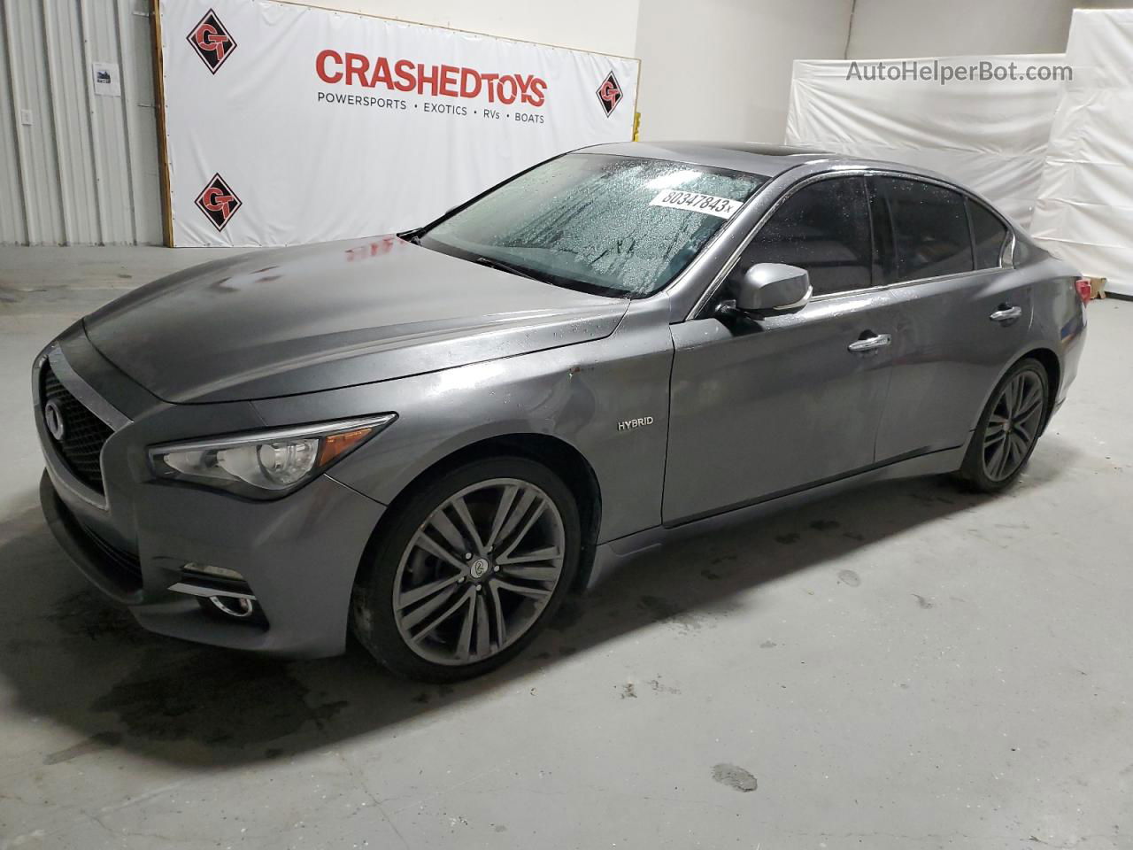 2016 Infiniti Q50 Hybrid Gray vin: JN1AV7ARXGM530025