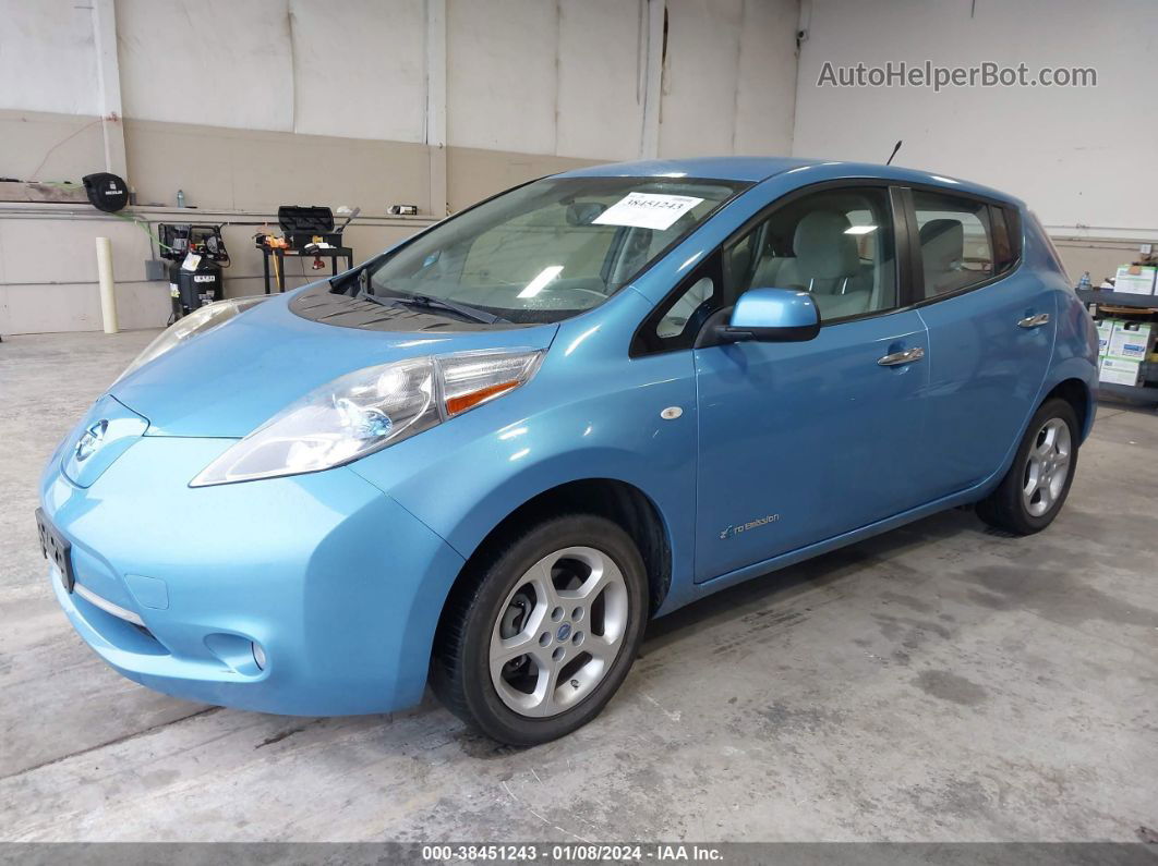 2011 Nissan Leaf Sl Light Blue vin: JN1AZ0CP0BT003651