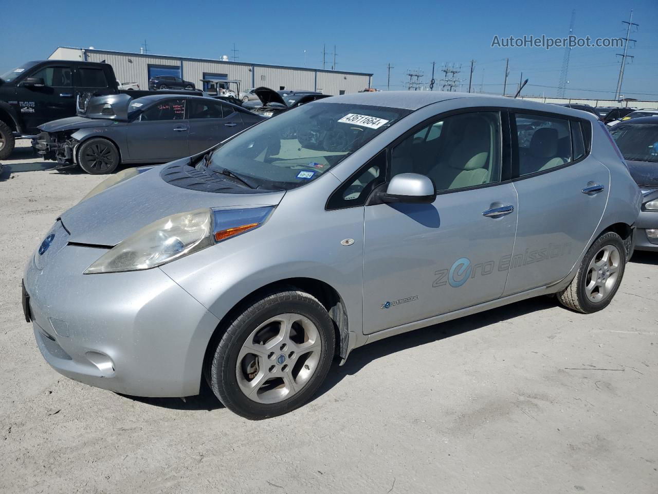 2011 Nissan Leaf Sv Silver vin: JN1AZ0CP0BT004816