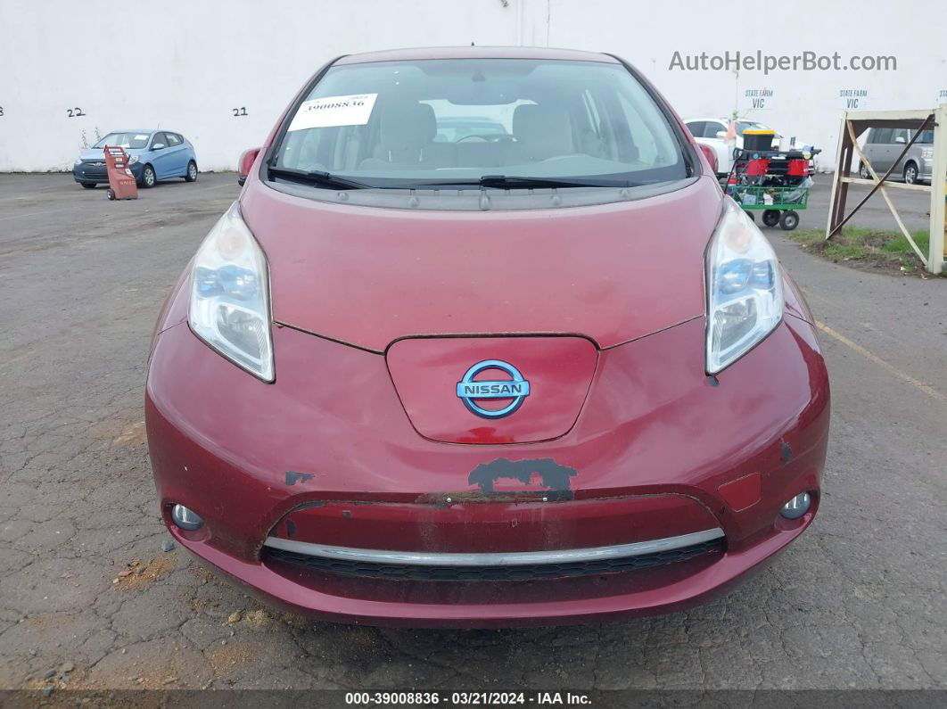 2011 Nissan Leaf Sl Red vin: JN1AZ0CP1BT002279