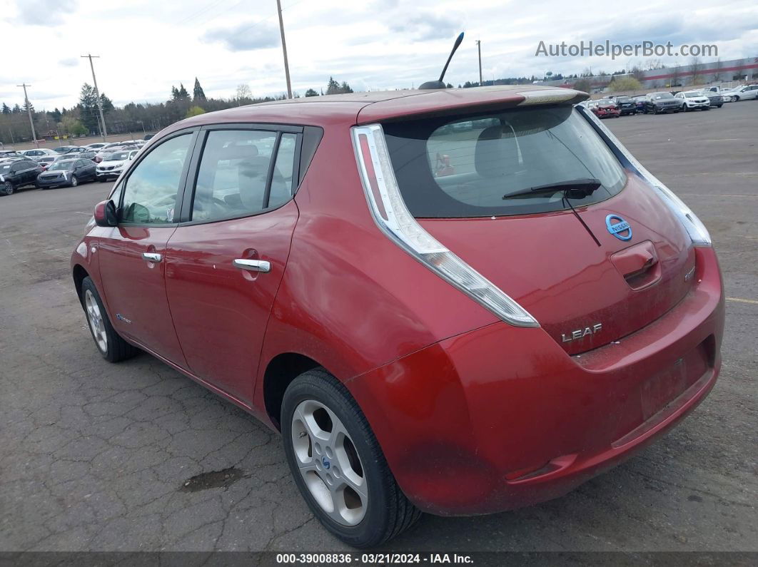 2011 Nissan Leaf Sl Red vin: JN1AZ0CP1BT002279