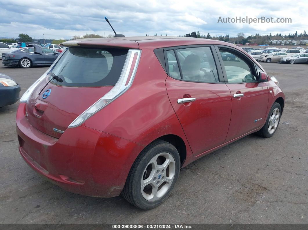 2011 Nissan Leaf Sl Red vin: JN1AZ0CP1BT002279