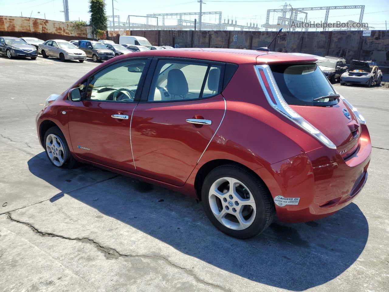 2011 Nissan Leaf Sv Burgundy vin: JN1AZ0CP1BT009278