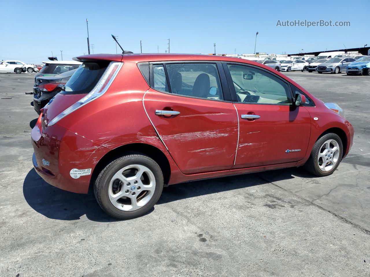 2011 Nissan Leaf Sv Burgundy vin: JN1AZ0CP1BT009278