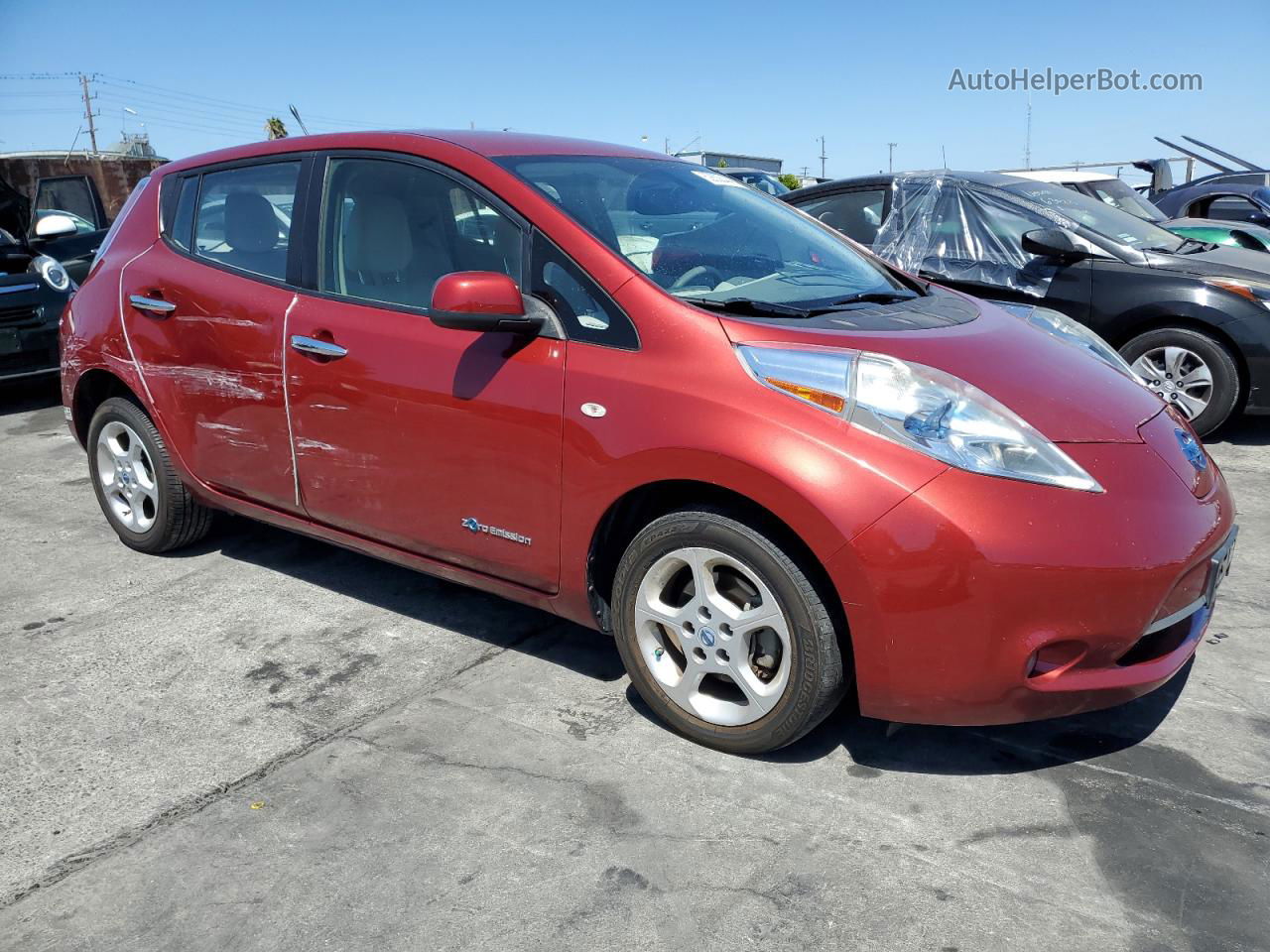 2011 Nissan Leaf Sv Burgundy vin: JN1AZ0CP1BT009278