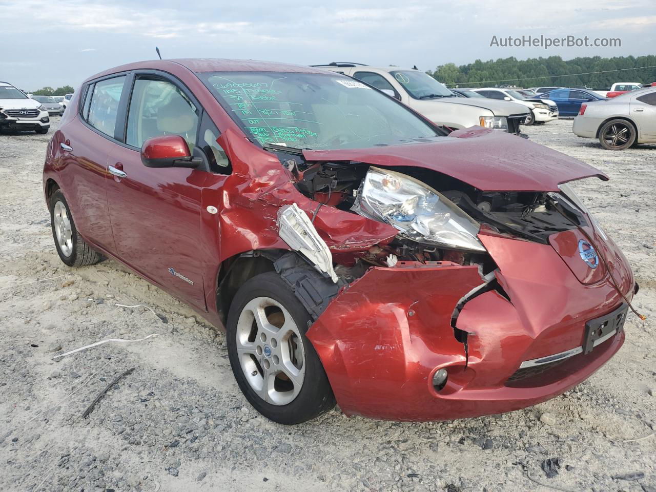 2011 Nissan Leaf Sv Red vin: JN1AZ0CP2BT005109