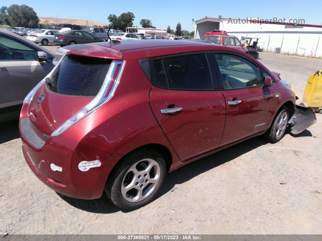 2011 Nissan Leaf Sl Red vin: JN1AZ0CP2BT006051