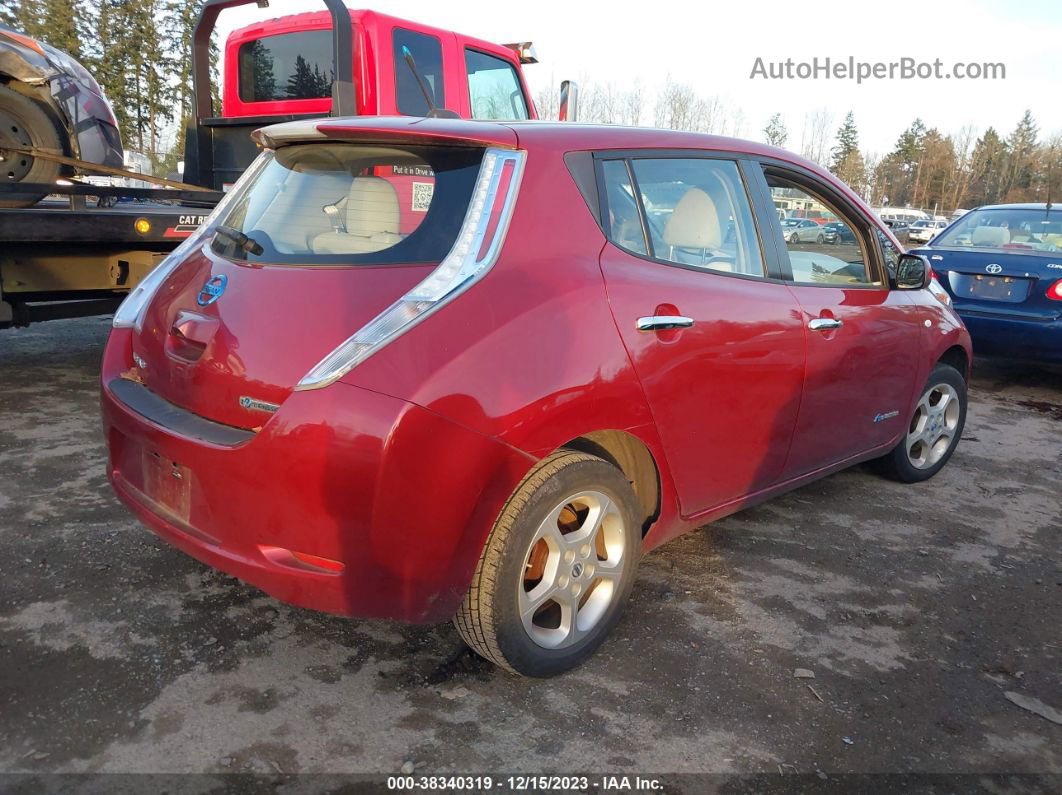 2011 Nissan Leaf Sl Red vin: JN1AZ0CP2BT007670