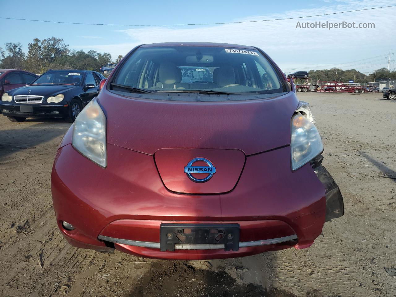 2011 Nissan Leaf Sv Maroon vin: JN1AZ0CP2BT008544