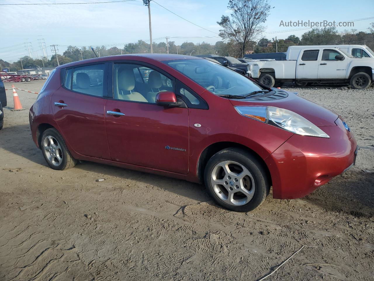 2011 Nissan Leaf Sv Maroon vin: JN1AZ0CP2BT008544