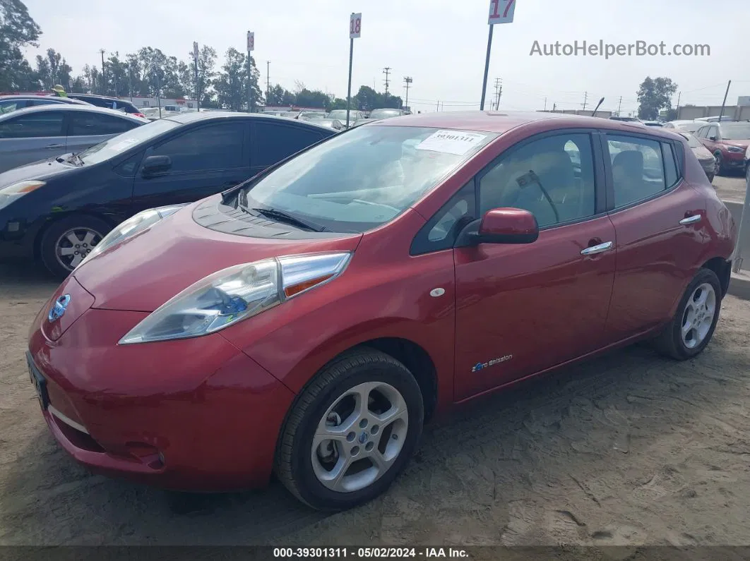 2011 Nissan Leaf Sl Red vin: JN1AZ0CP3BT001733