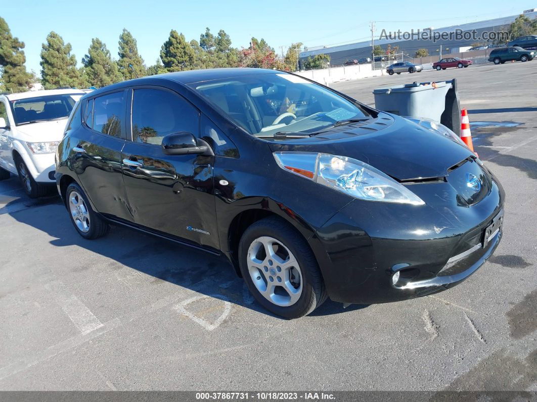 2011 Nissan Leaf Sl Black vin: JN1AZ0CP3BT002140