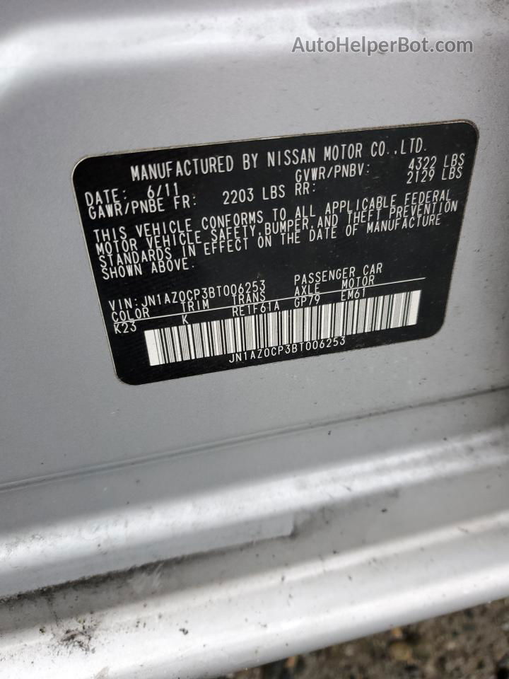 2011 Nissan Leaf Sv Silver vin: JN1AZ0CP3BT006253