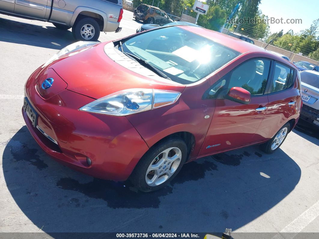 2011 Nissan Leaf Sl Red vin: JN1AZ0CP3BT006866