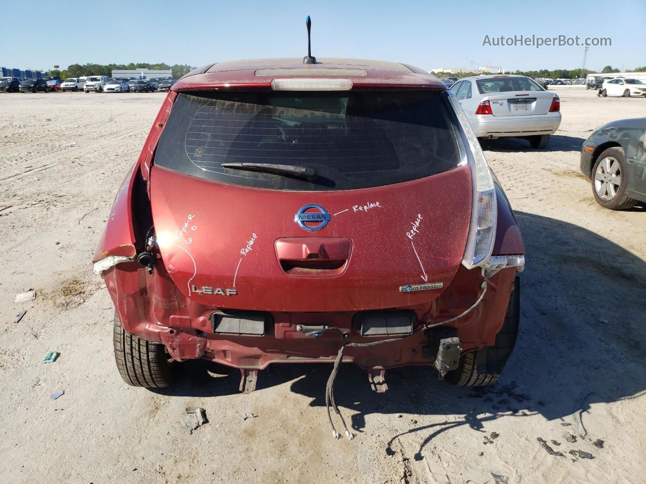 2011 Nissan Leaf Sv Red vin: JN1AZ0CP3BT007077