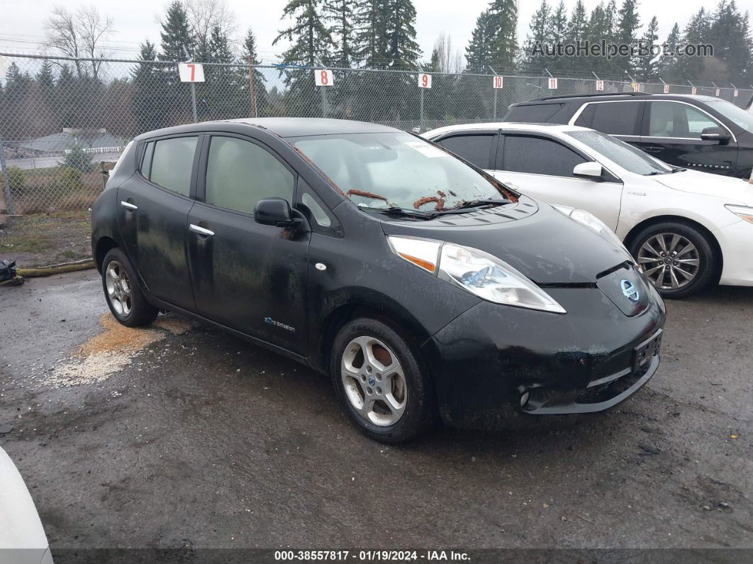 2011 Nissan Leaf Sl Black vin: JN1AZ0CP3BT008066