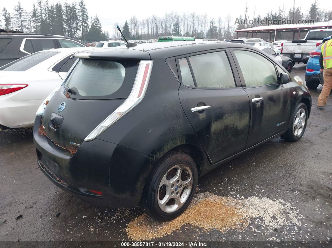 2011 Nissan Leaf Sl Black vin: JN1AZ0CP3BT008066