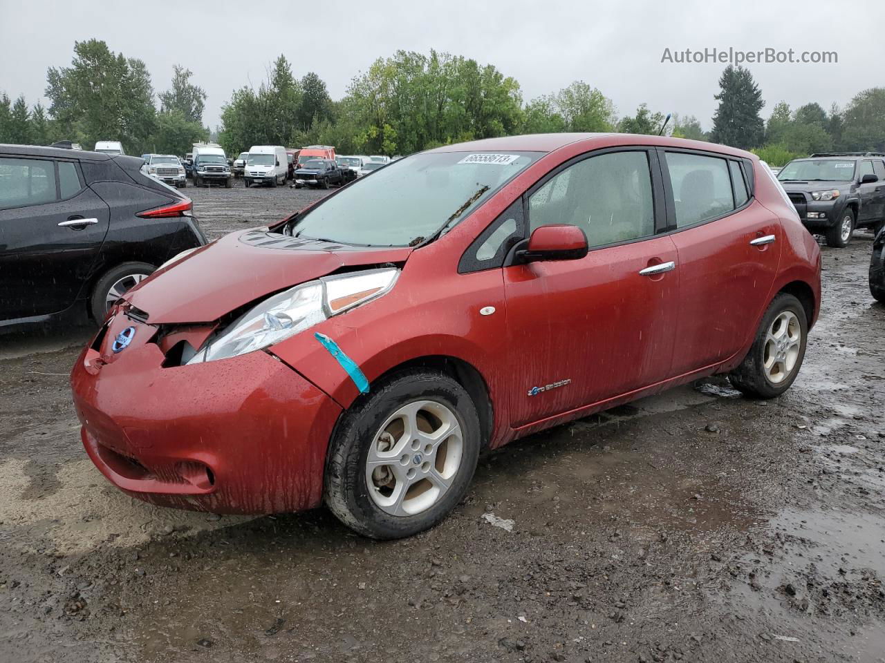 2011 Nissan Leaf Sv Бордовый vin: JN1AZ0CP3BT008178