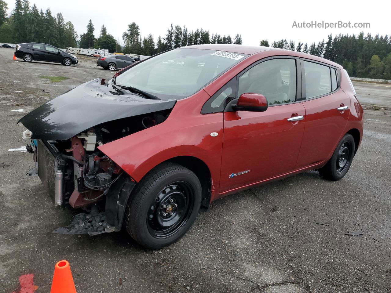 2011 Nissan Leaf Sv Red vin: JN1AZ0CP4BT008884