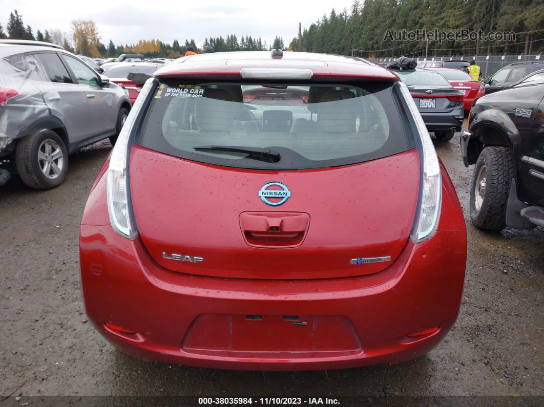 2011 Nissan Leaf Sl Red vin: JN1AZ0CP5BT006335