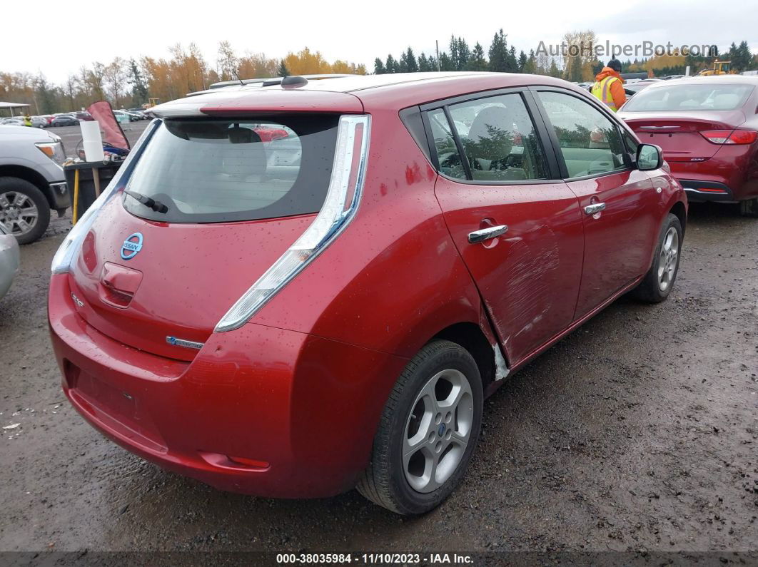 2011 Nissan Leaf Sl Red vin: JN1AZ0CP5BT006335