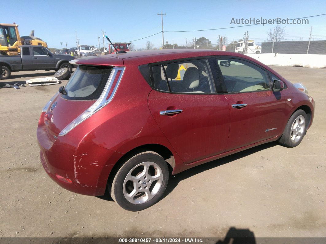 2011 Nissan Leaf Sl Red vin: JN1AZ0CP5BT008246