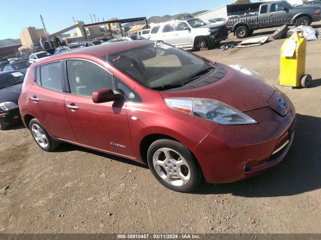 2011 Nissan Leaf Sl Red vin: JN1AZ0CP5BT008246