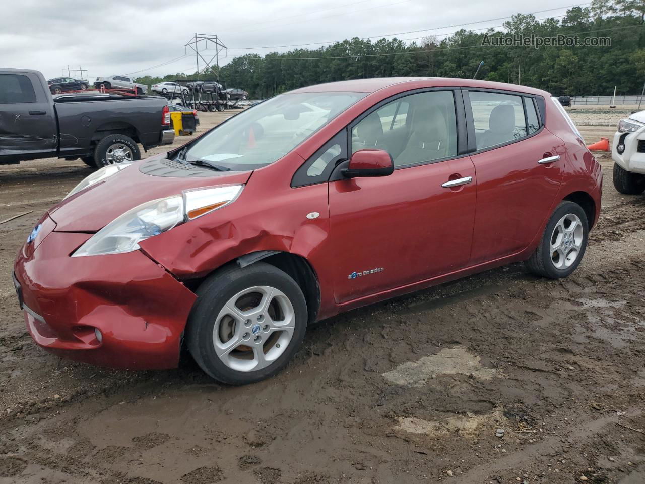 2011 Nissan Leaf Sv Red vin: JN1AZ0CP5BT008246