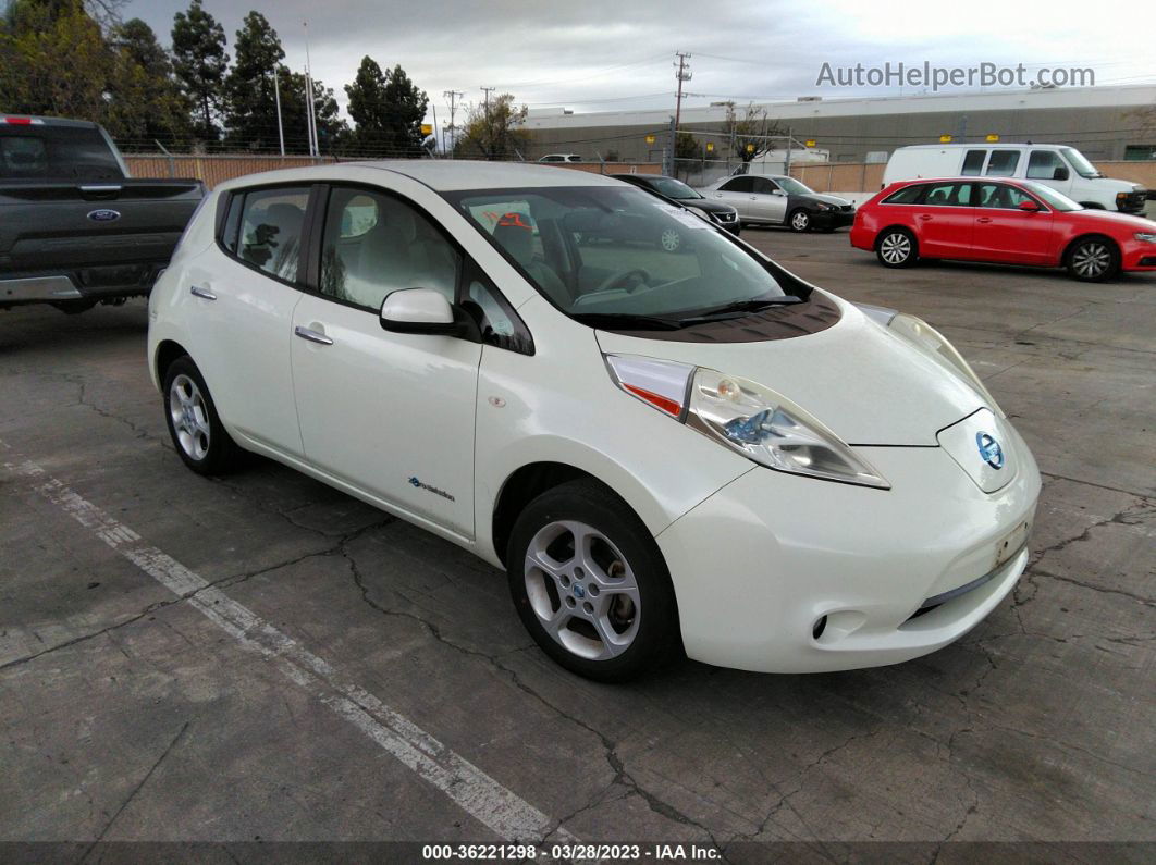 2011 Nissan Leaf Sl-e White vin: JN1AZ0CP6BT005159