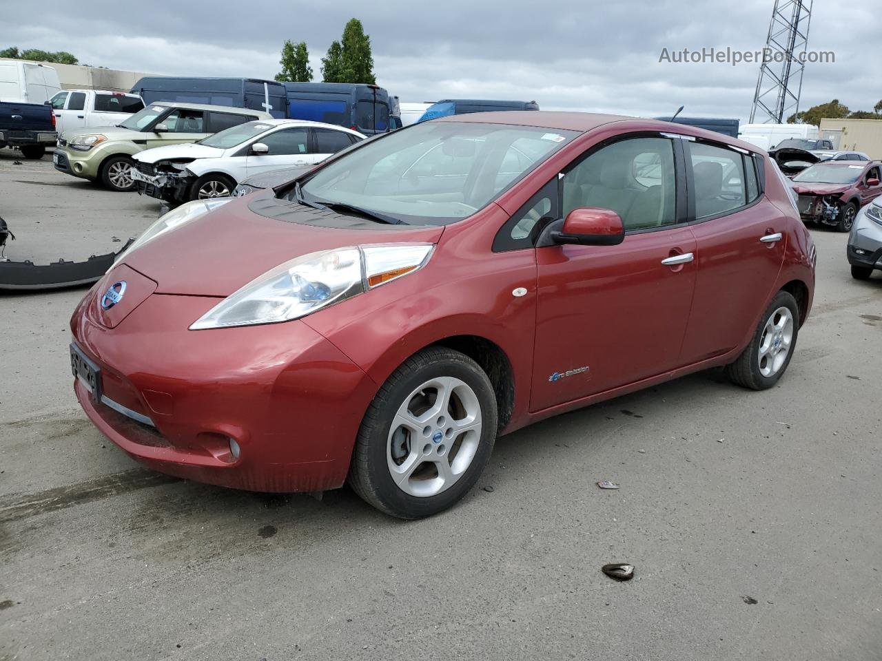 2011 Nissan Leaf Sv Red vin: JN1AZ0CP7BT008023