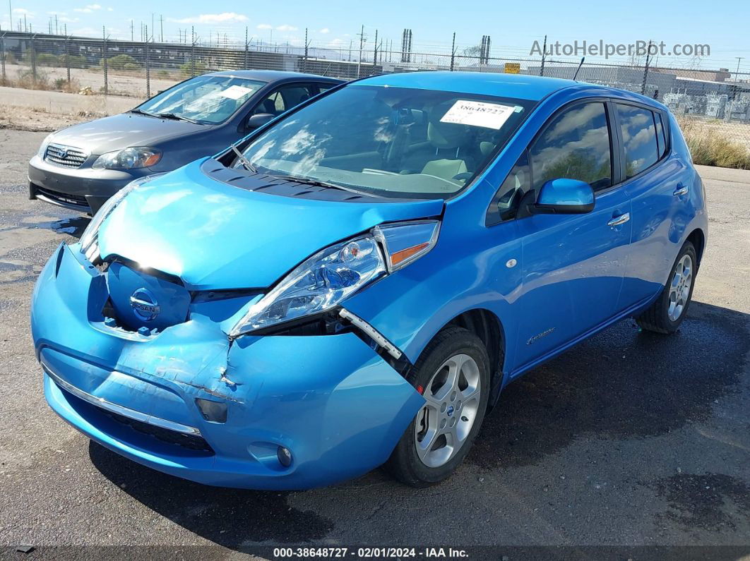 2011 Nissan Leaf Sl Blue vin: JN1AZ0CP8BT007379