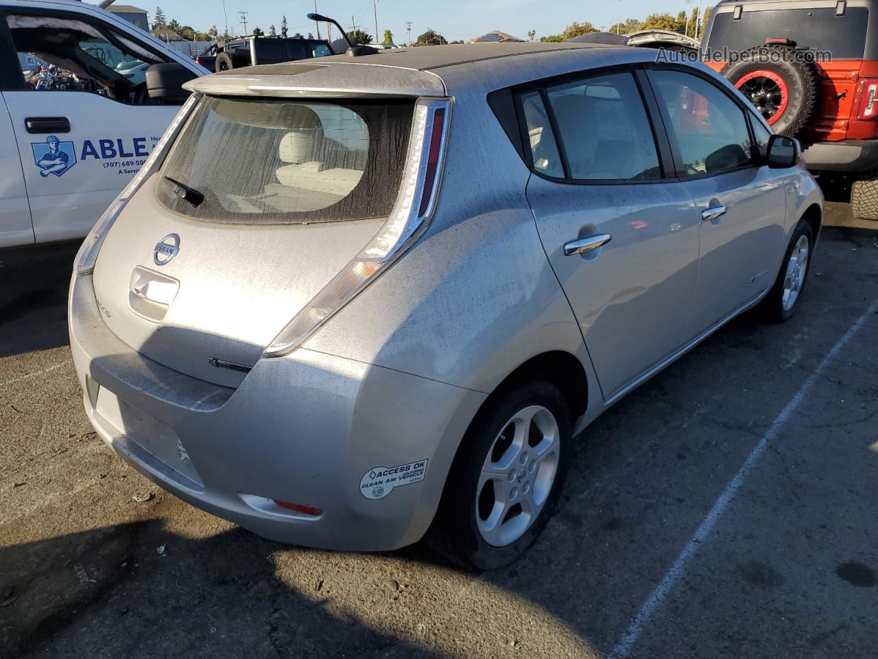 2011 Nissan Leaf Sv Silver vin: JN1AZ0CP9BT003941