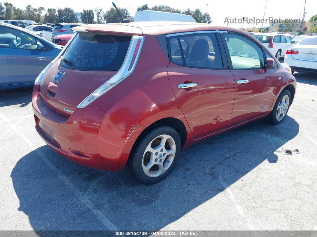 2011 Nissan Leaf Sl Burgundy vin: JN1AZ0CP9BT008315