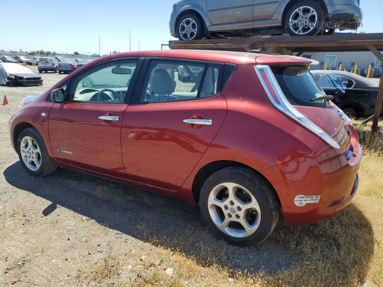 2011 Nissan Leaf Sv Red vin: JN1AZ0CPXBT003561