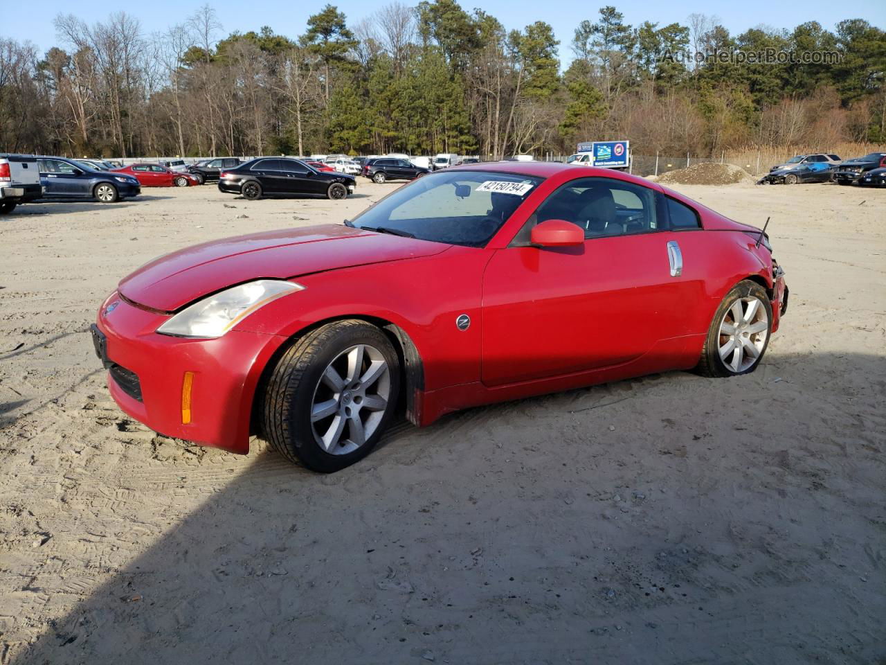 2005 Nissan 350z Coupe Red vin: JN1AZ34D55M609788