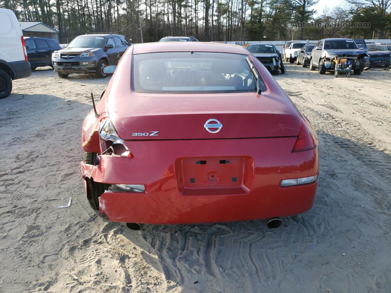 2005 Nissan 350z Coupe Red vin: JN1AZ34D55M609788