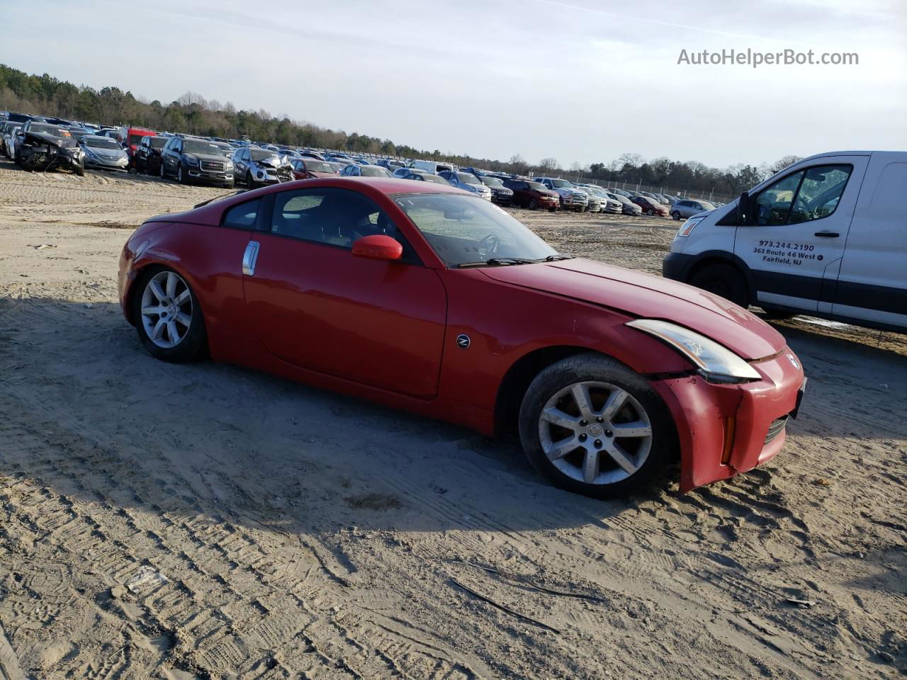 2005 Nissan 350z Coupe Red vin: JN1AZ34D55M609788