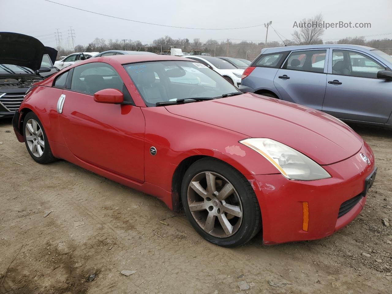 2005 Nissan 350z Coupe Red vin: JN1AZ34D75M603524