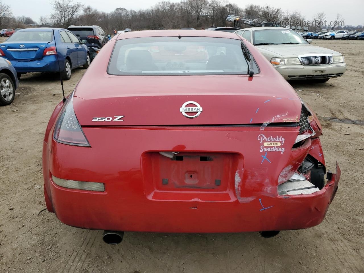 2005 Nissan 350z Coupe Red vin: JN1AZ34D75M603524