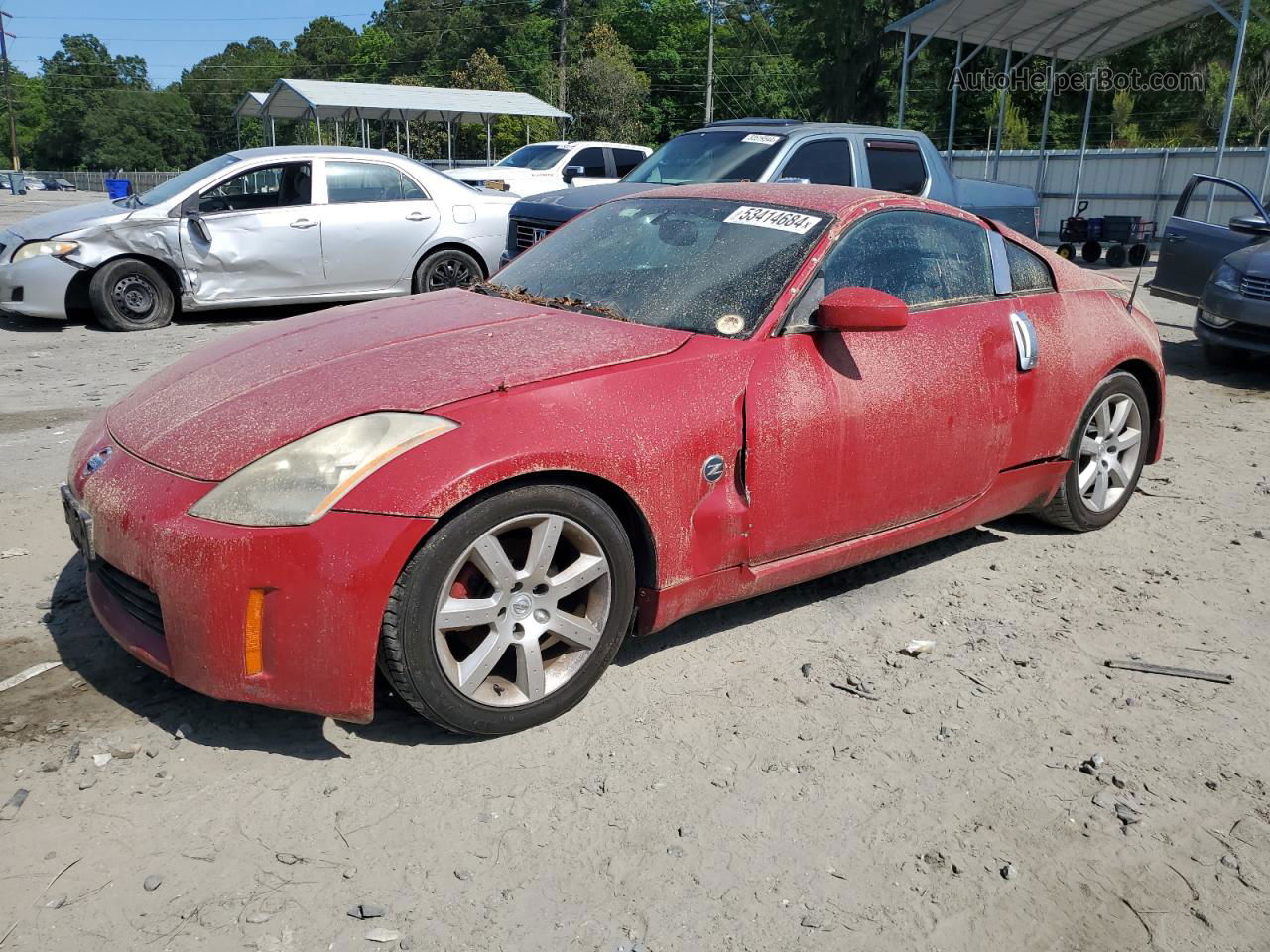 2005 Nissan 350z Coupe Red vin: JN1AZ34E45M651541