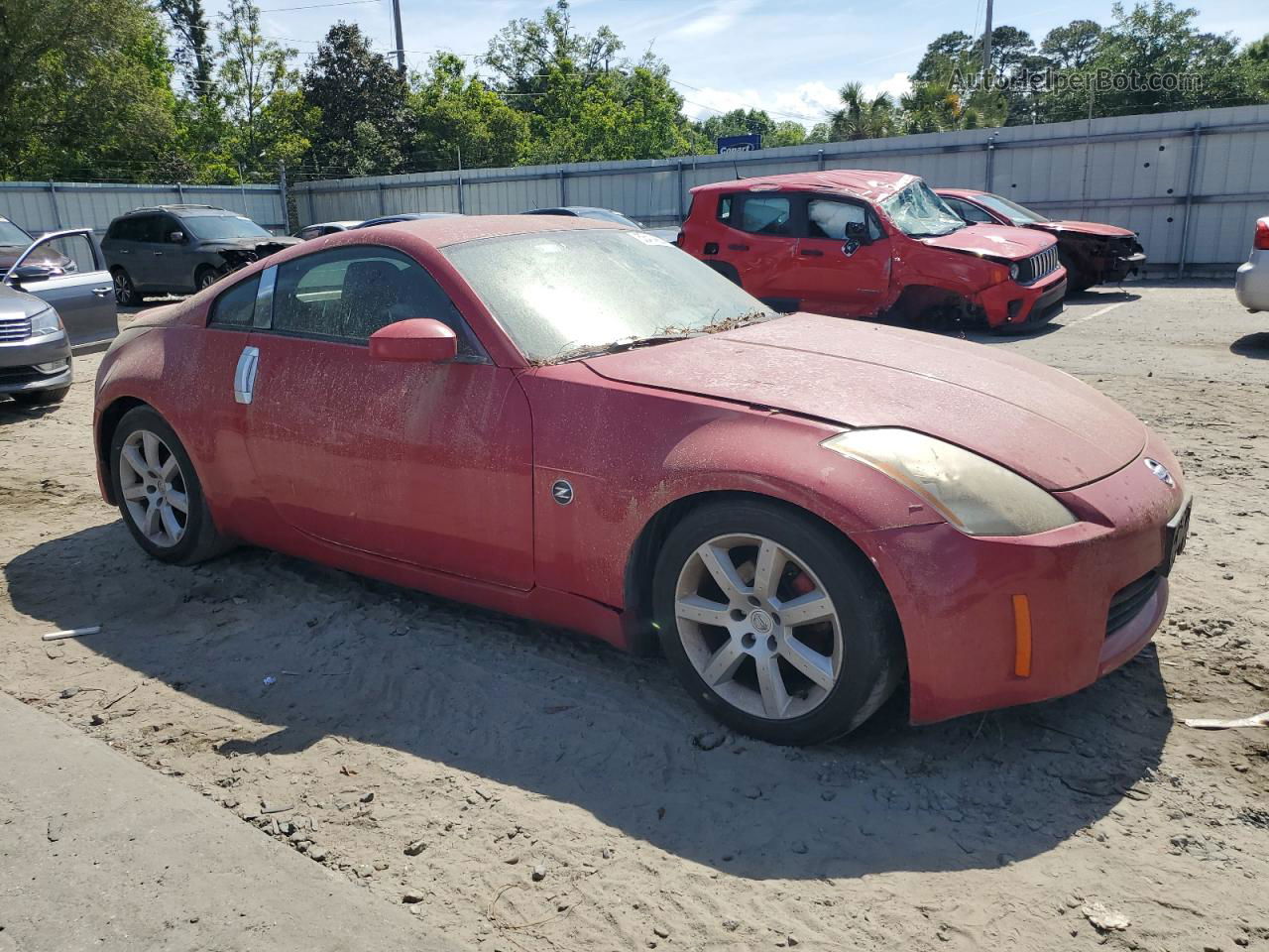 2005 Nissan 350z Coupe Red vin: JN1AZ34E45M651541