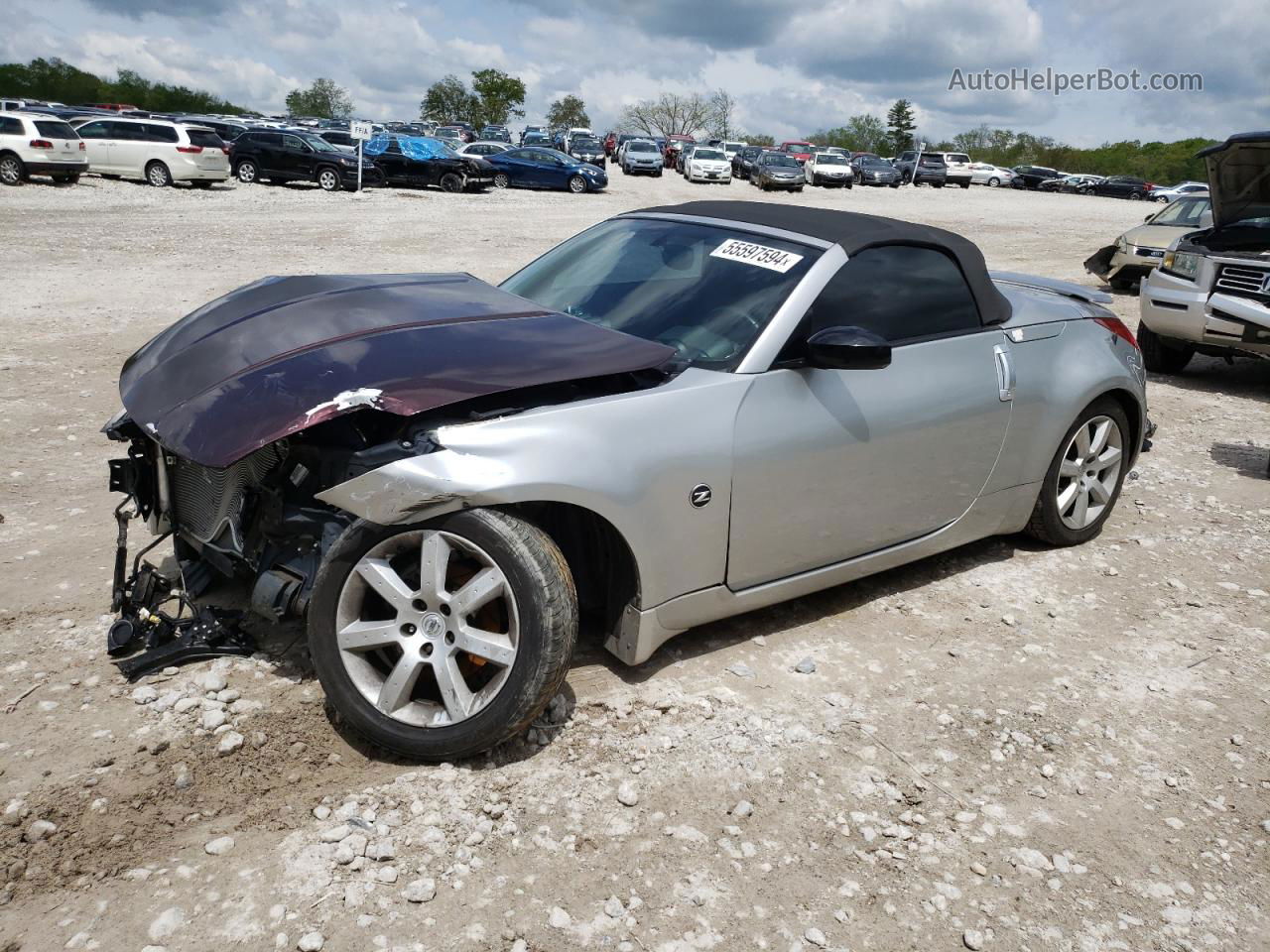 2005 Nissan 350z Roadster Silver vin: JN1AZ36A35M758008