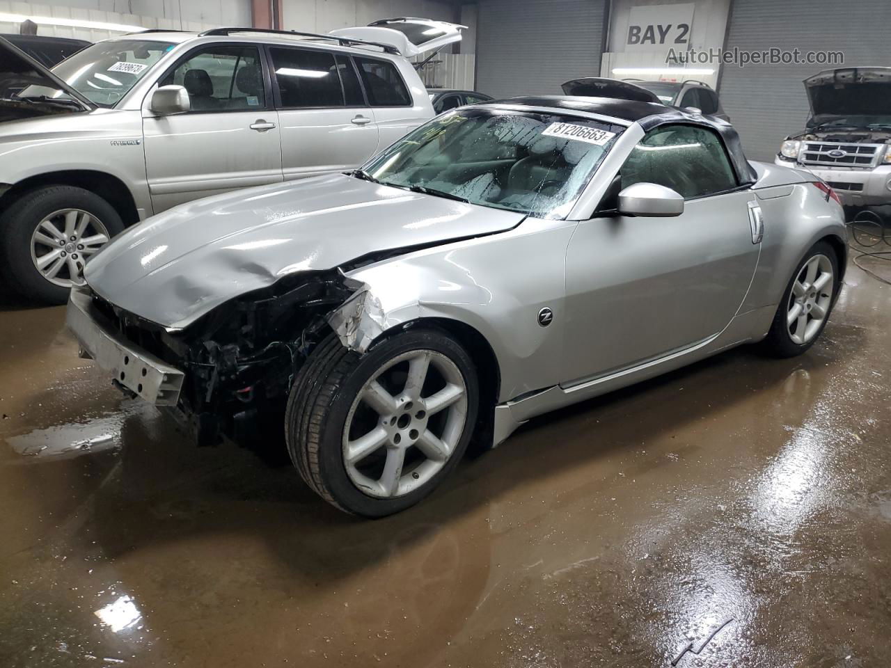 2005 Nissan 350z Roadster Silver vin: JN1AZ36A65M759198