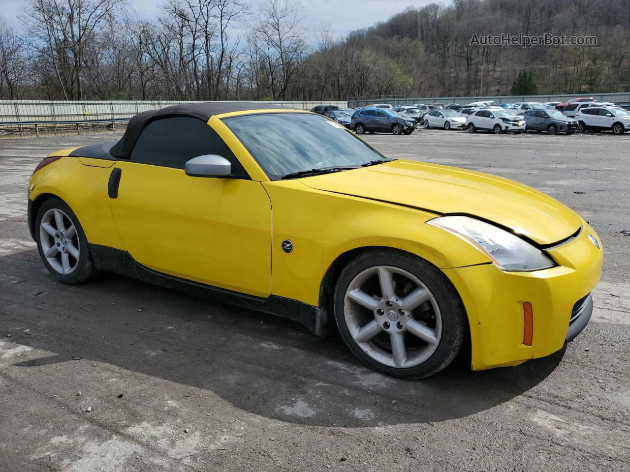 2005 Nissan 350z Roadster Yellow vin: JN1AZ36A75M751465